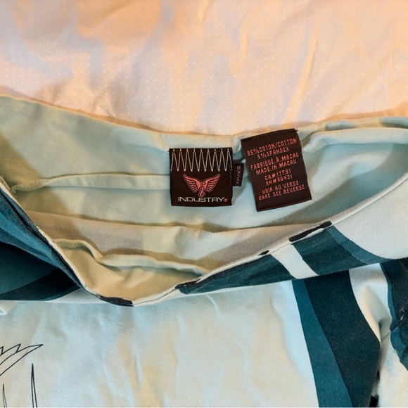 Elegant Blue Bird Pattern shirt vintage Y2K - Picture 8 of 11